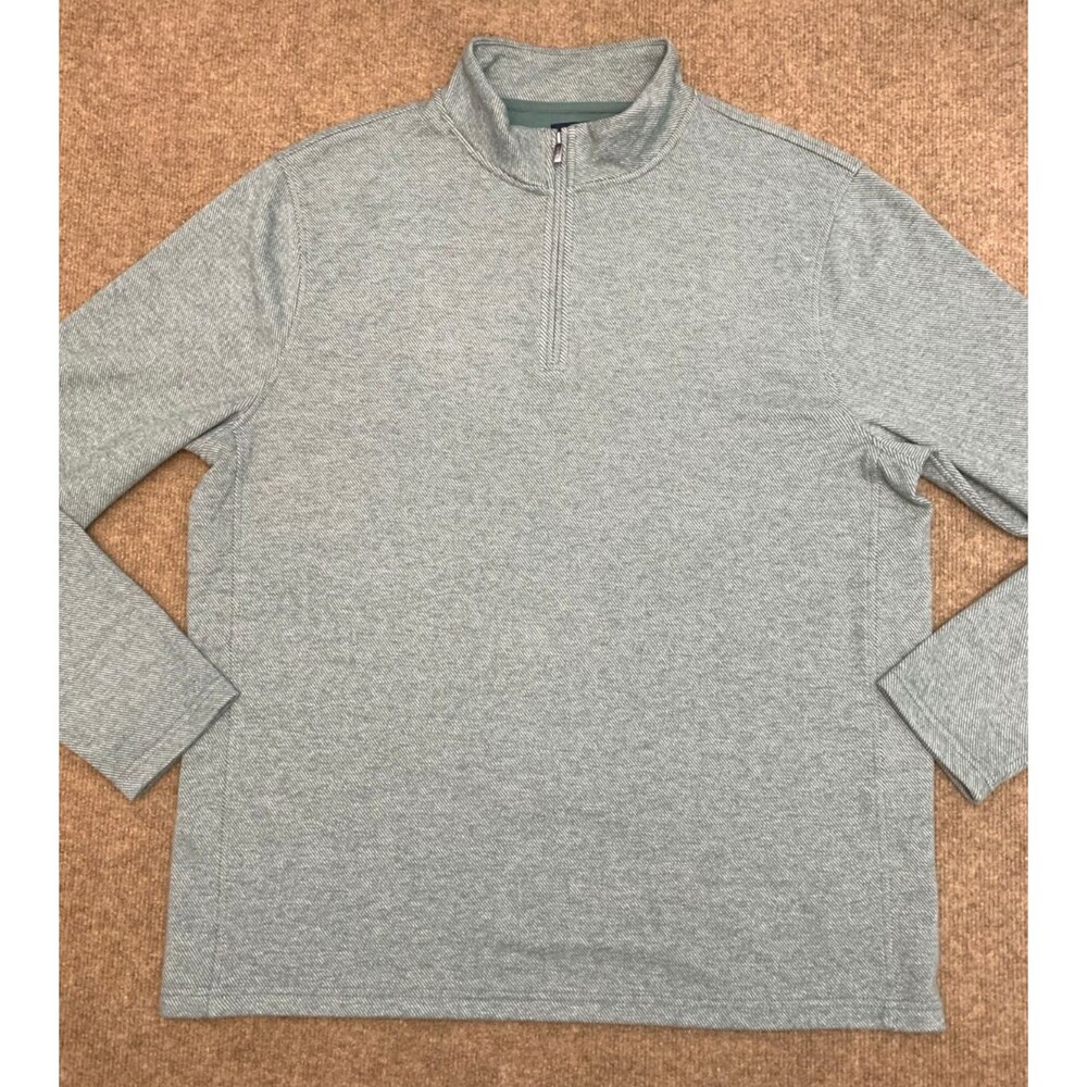 J Crew Sweater Mens XL Fleece Soft Twill 1/4-Zip Preppy Pullover Long Sleeve
